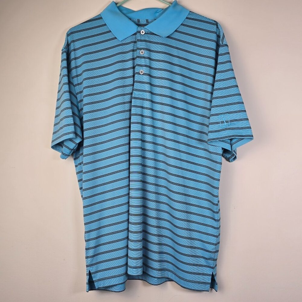 PGA Tour Polo Shirt Mens Extra Large Blue Golf Performance Sports Preppy Casual